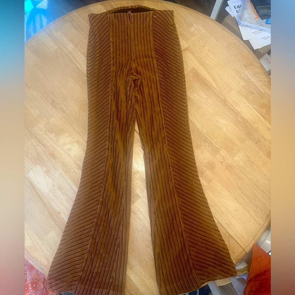 Free People Gold Velvet Pants